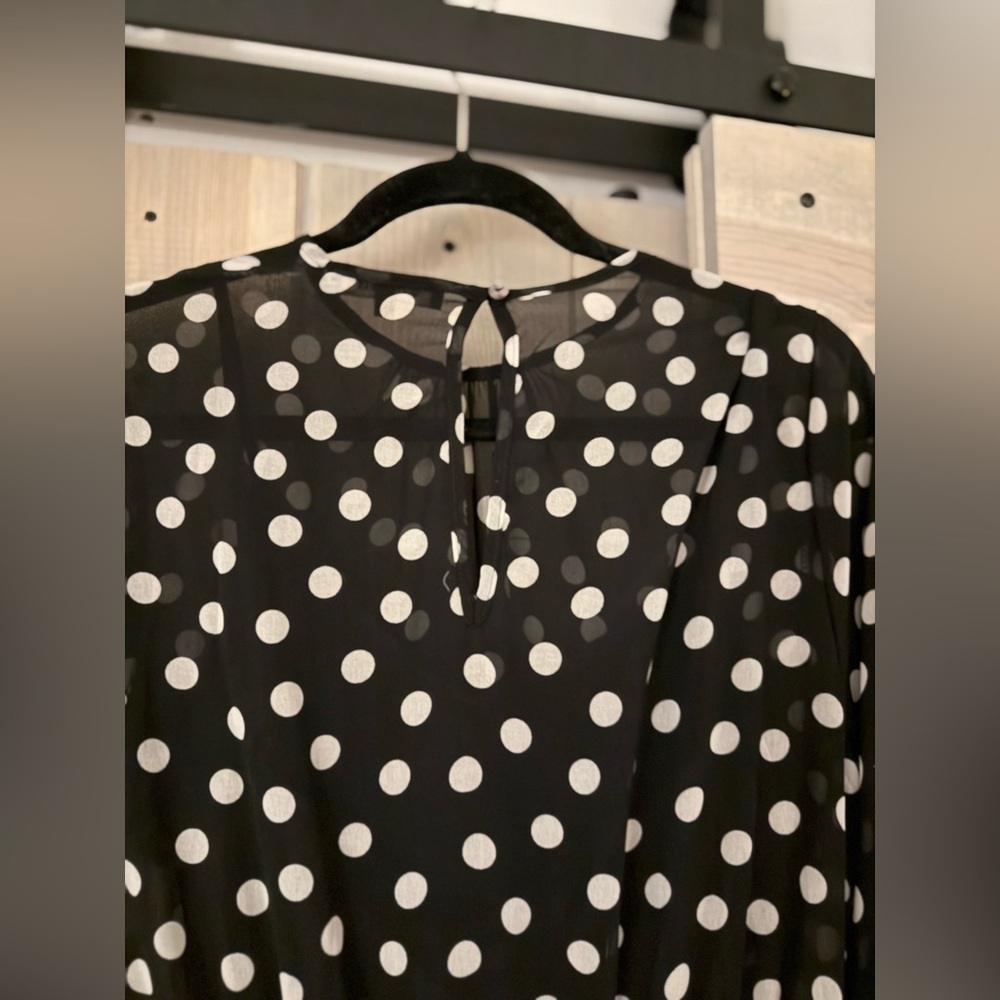 LIKE NEW Olivaceous Black Polka Dot Midi Dress - Picture 8 of 11